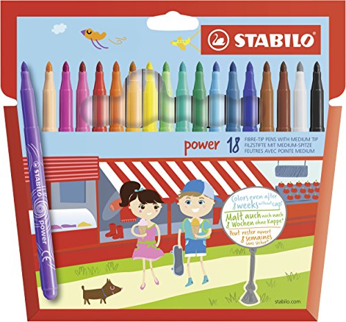 STABILO - Filzstift - power - 18er pack - mit 18 verschiedenen Farben von STABILO