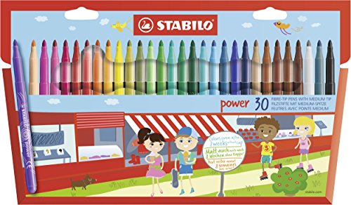 STABILO - Filzstift - power - 30er Pack - mit 30 verschiedenen Farben von STABILO