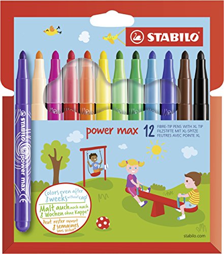 STABILO - Filzstift - power max - 12er Pack - mit 12 verschiedenen Farben von STABILO