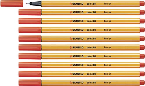 Fineliner - STABILO point 88-10er Pack - hellrot von STABILO