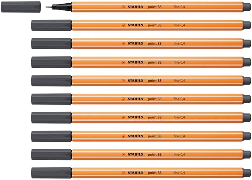 STABILO - Fineliner - point 88-10er Pack - schwarzgrau von STABILO