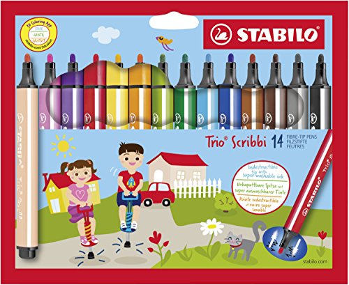 STABILO Gefederter Dreikant-Filzstift Trio Scribbi von STABILO