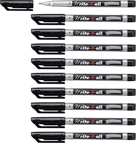 Permanent-Marker - STABILO Write-4-all - fein - 10er Pack - schwarz von STABILO