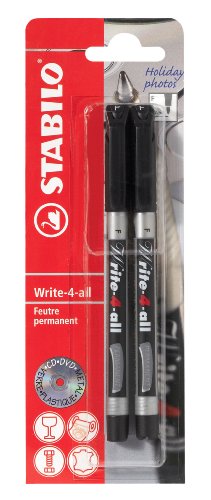 STABILO - Permanent-Marker - Write-4-all - fein - 2er Pack - schwarz von STABILO