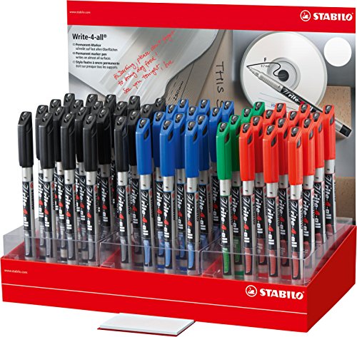 Permanent-Marker - STABILO Write-4-all - fein - 48 Stück - blau, rot, grün, schwarz von STABILO