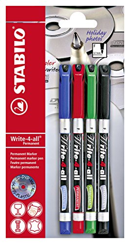 STABILO - Permanent-Marker - Write-4-all - fein - 4er Pack - blau von STABILO