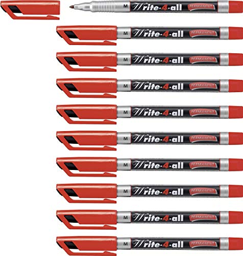 STABILO - Permanent-Marker - Write-4-all - medium - 10er Pack - rot von STABILO