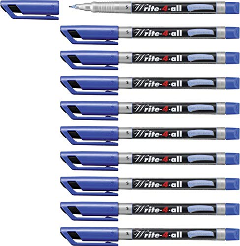 STABILO - Permanent-Marker - Write-4-all - superfein - 10er Pack - blau von STABILO