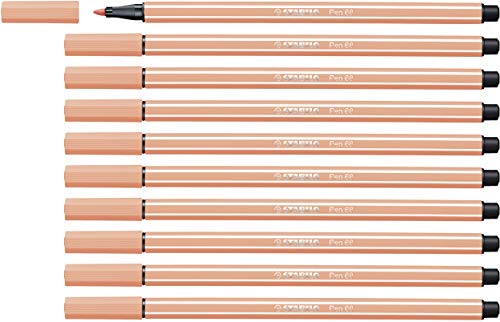 STABILO - Premium-Filzstift - Pen 68-10er Pack - apricot von STABILO