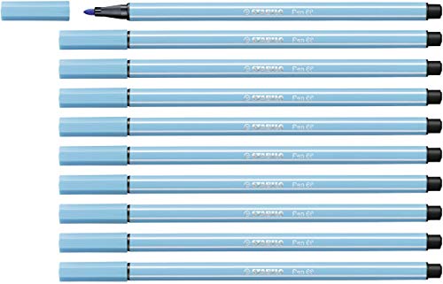 Premium-Filzstift - STABILO Pen 68 - 10er Pack - azurblau von STABILO