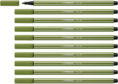 STABILO - Premium-Filzstift - Pen 68-10er Pack - moosgrün von STABILO