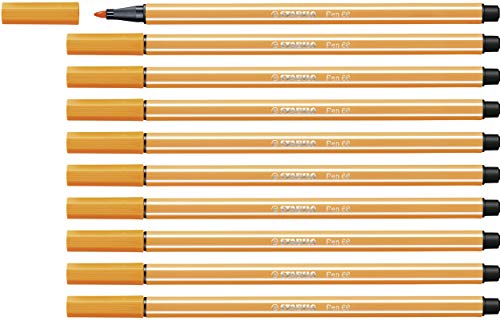 STABILO - Premium-Filzstift - Pen 68-10er Pack - orange von STABILO