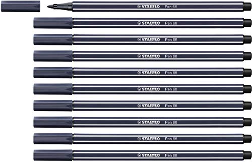 STABILO - Premium-Filzstift - Pen 68-10er Pack - paynesgrau von STABILO