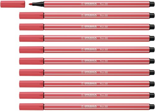 STABILO - Premium-Filzstift - Pen 68-10er Pack - rostrot von STABILO