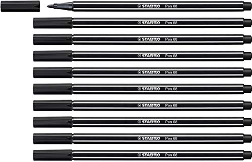 STABILO - Premium-Filzstift - Pen 68-10er Pack - schwarz von STABILO