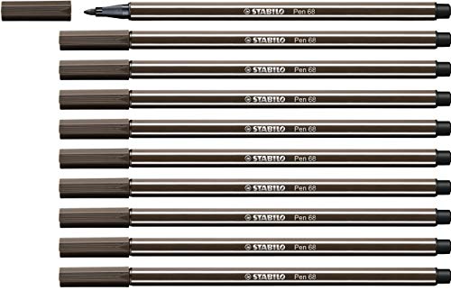 STABILO Premium-Filzstift Pen 68-10er Pack - umbra von STABILO