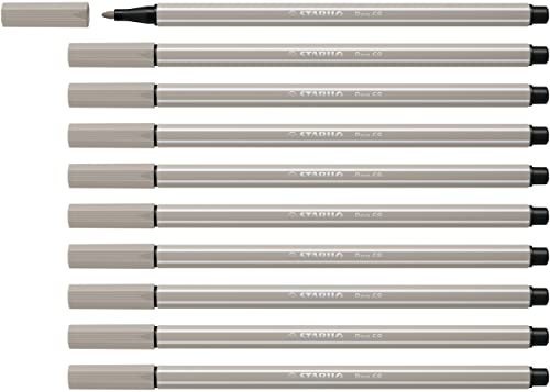 STABILO - Premium-Filzstift - Pen 68-10er Pack - warmgrau von STABILO