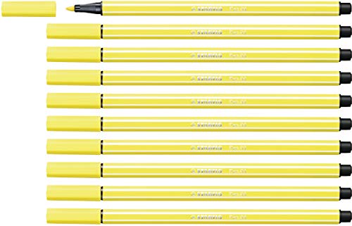 STABILO - Premium-Filzstift - Pen 68-10er Pack - zitronengelb von STABILO