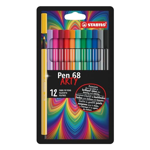 STABILO - Premium-Filzstift - Pen 68 - ARTY - 12er Pack - mit 12 verschiedenen Farben von STABILO