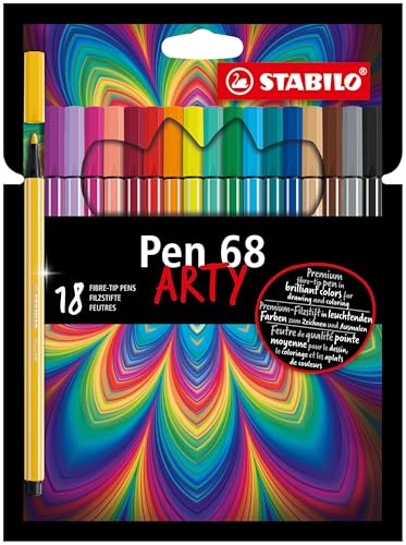 STABILO - Premium-Filzstift - Pen 68 - ARTY - 18er Pack - mit 18 verschiedenen Farben von STABILO