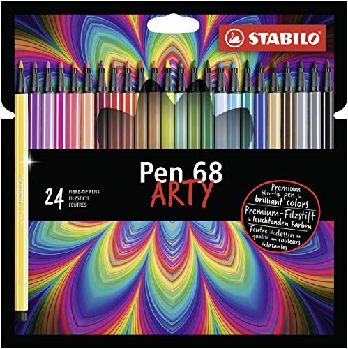 STABILO - Premium-Filzstift - Pen 68 - ARTY - 24er Pack - mit 24 verschiedenen Farben von STABILO