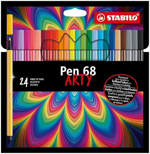 STABILO - Premium-Filzstift - Pen 68 - ARTY - 24er Pack - mit 24 verschiedenen Farben von STABILO