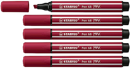 STABILO - Premium-Filzstift mit dicker Keilspitze - Pen 68 MAX - 5er Pack - purpur von STABILO