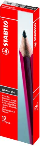 STABILO® Bleistift Schwan®, H, Schaftfarbe: rot (12 Stück), Sie erhalten 1 Packung á 12 Stück von STABILO