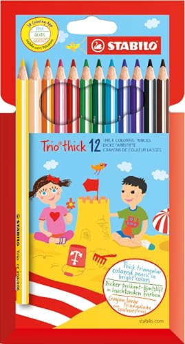 STABILO - Dreikant-Buntstift - Trio dick - 12er Pack - mit 12 verschiedenen Farben von STABILO