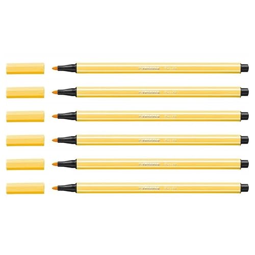 STABILO EASYcolors 6Filzstifte, Zeichnung Pen 68pte Keilspitze Durchschnitt 1mm gelb von STABILO