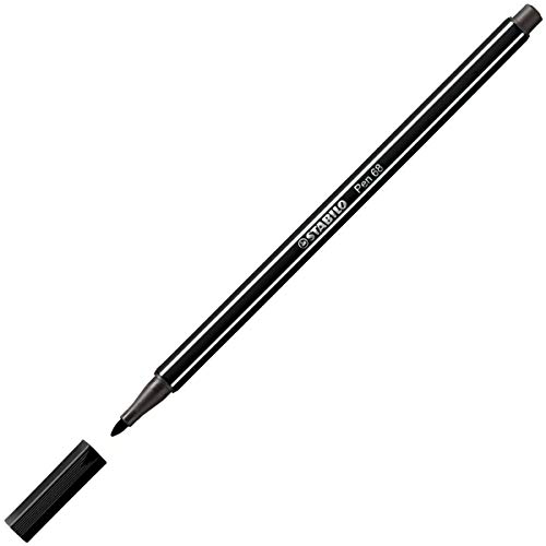 STABILO Fasermaler Pen 68, Strichstärke: 1,0 mm, schwarz VE=6 von STABILO