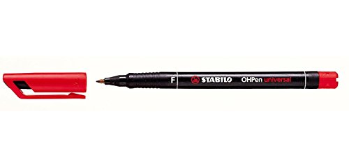 STABILO OHPen universal permanent, 10 Pack – Permanent Marker (10 Pack, rot, schwarz, rot, Polypropylen, fein, rund Spitze) von STABILO