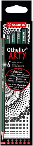 Bleistift - STABILO Othello - ARTY - 6er Pack - Härtegrad gemischt, jeweils 1x 2B, B, HB, F, H, 2H von STABILO