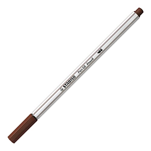 Premium-Filzstift mit Pinselspitze für variable Strichstärken - STABILO Pen 68 brush - Einzelstift - braun von STABILO