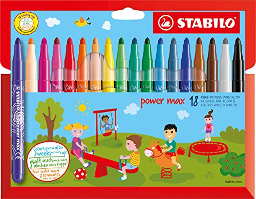 STABILO Power Max Fasermaler, extra dick, 18 Farben von STABILO