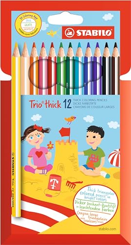 STABILO Trio-Thick Dreikant-Bleistift, 12 Farben von STABILO