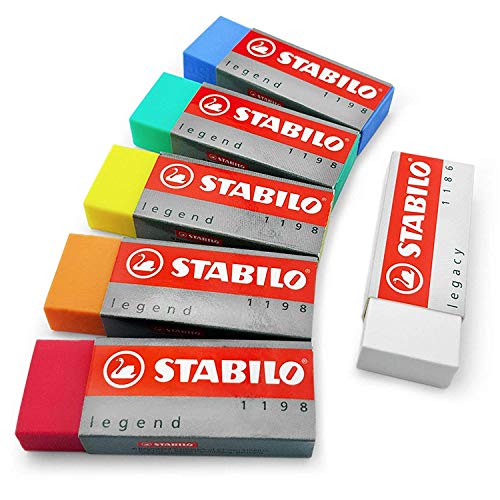 Stabilo „Legend & Legacy“ Kunststoff-Radiergummi-Set aus 6 Radiergummis – von jeder Farbe einer von STABILO