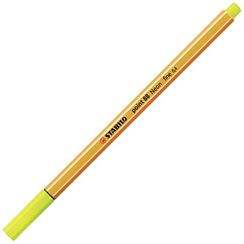 Fineliner - STABILO point 88 - Einzelstift - Neonfarbe, leuchtfarbengelb von STABILO