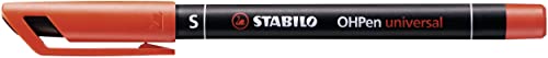 Stabilo OHPen Universal-Marker, permanent, feine Strichstärke (0,4 mm), 10 Stück, Rot von STABILO