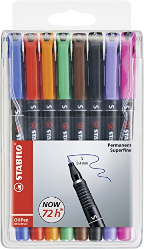 STABILO OHPen Universal Permanent-Marker, Extra Fein, Permanent, 8er Pack, Stift, Marker von STABILO