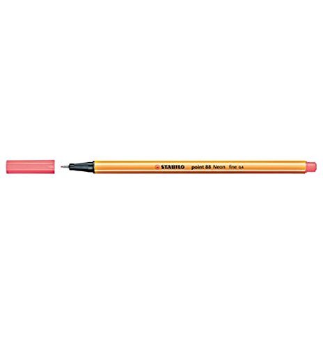 Stabilo Point 88 Fineliner Neonrot 10 Stück. von STABILO