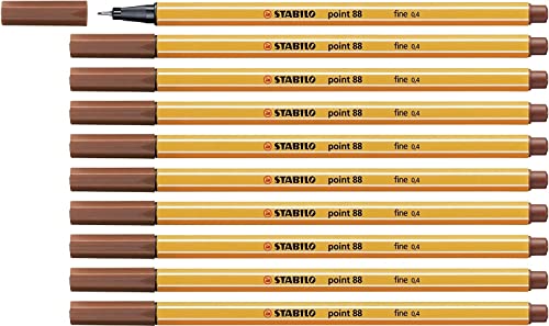 Stabilo Point 88 Fineliner Rötel 10 Stück. von STABILO