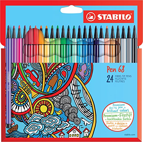 Stabilo Premium-Filzstift (24 Pen 68, Mehrfarbig) von STABILO