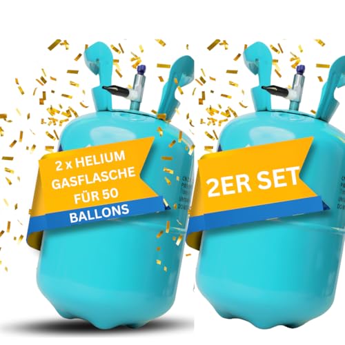 Brogaz Helium Gasflasche [für 100 Luftballons]– Helium Balloon Gas für bis zu [100 Luftballons] – Ballongas - Helium Gasflasche klein inkl. STAHLMANN ® Bedienungsanleitung von STAHLMANN