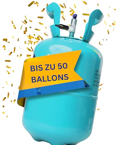 Brogaz Helium Gasflasche [für 50 Luftballons]– Helium Balloon Gas für bis zu [50 Luftballons] – Ballongas - Helium Gasflasche klein inkl. STAHLMANN ® Bedienungsanleitung von STAHLMANN