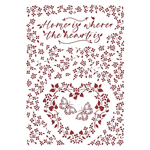 Stamperia KSG490 Stencil G cm 21x29,7-Provence Home where The heart is, Multicoloured, A4, 3 von Stamperia