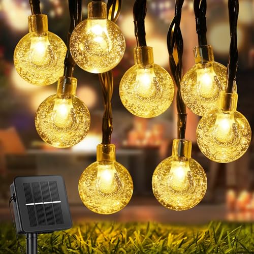 STANBOW Solar Lichterkette Aussen, 11M 60LED Lichterkette Outdoor, 8 Modes IP65 Lichterkette Solar Außen Wetterfest für Garten, Camping, Hochzeit, Party, Balkon (Warmweiß) von STANBOW