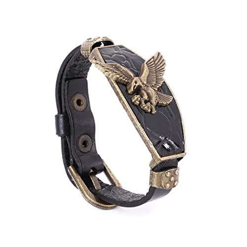 STANG Vintage Lederband Armband Mode herrschsüchtig Adler Tier Armband Herren Classic Trend Casual Accessoires Schmuck Geschenke von STANG