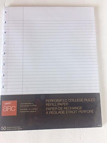 Heftklammern Arc Anpassbare Notebook perforiert Papier College liniert,, 27,9 x 21,6 cm von STAPLES