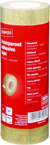 STAPLES Klebeband, PP, selbstklebend, 19 mm x 33 m, farblos, transparent von STAPLES